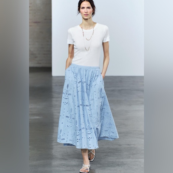 Zara Embroidered Skirt ZW  Collection. New With Tags. - Picture 3 of 7